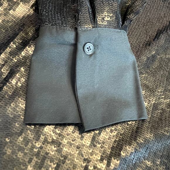 Future Collective Black Sequin Kahlana Barfield Brown Button Down Shirt 2X NWT - Picture 9 of 13